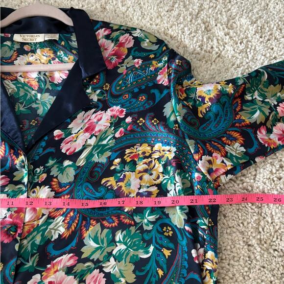 Vintage Victoria's Secret Gold Label Floral Nightshirt Nightgown Tunic Large - Picture 7 of 8